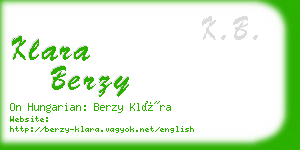 klara berzy business card